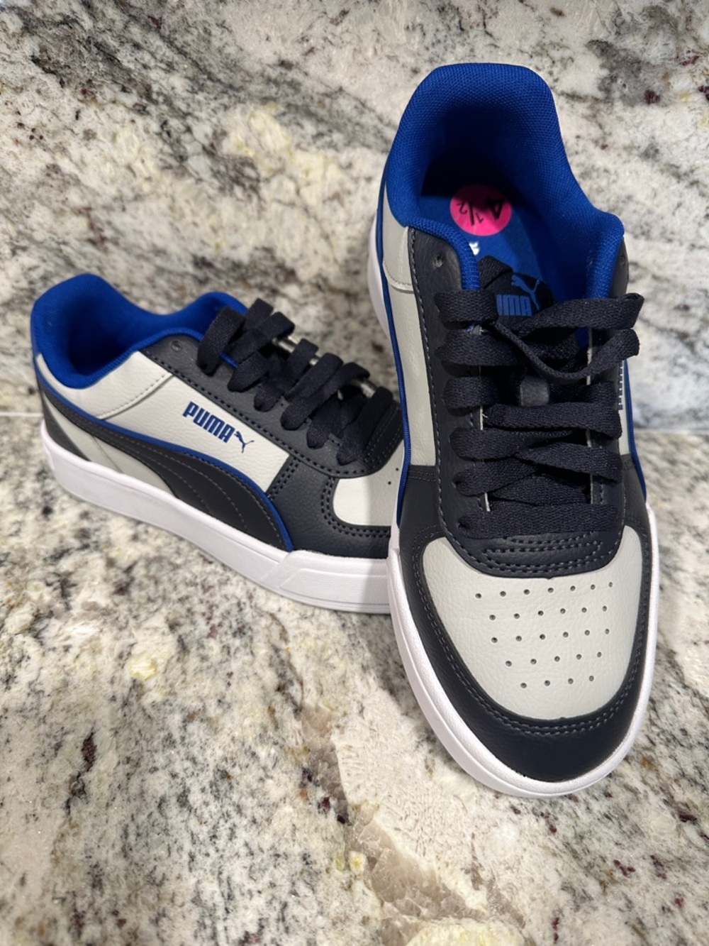 Puma Kids Navy, White & Gray Low-Top Sneakers